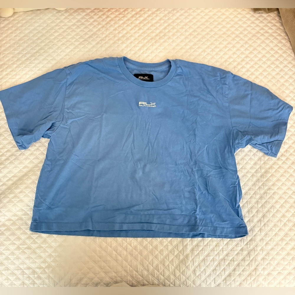 RLX Ralph Lauren Sky Blue Crop T Shirt